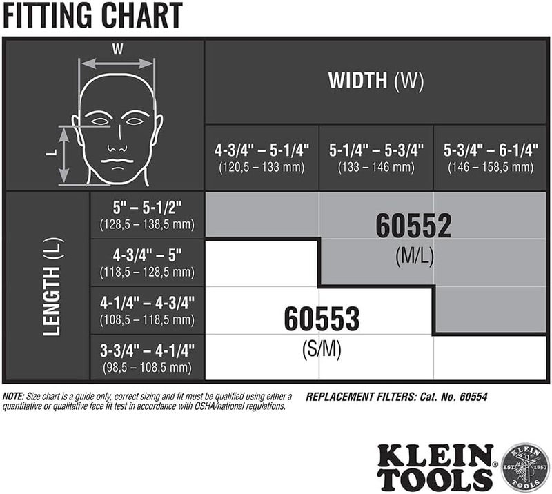 Klein Tools 60552 Reusable P100 Half-Mask Respirator with Replaceable Filters for Dust, Metal Fumes, and Oil Mist, M/L - Image 3